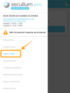 Aplicativo Secullum sem conexão com a internet